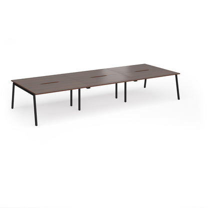 Connex Plus Angled Frame Triple Back to Back Desks - ACO4216-K-W