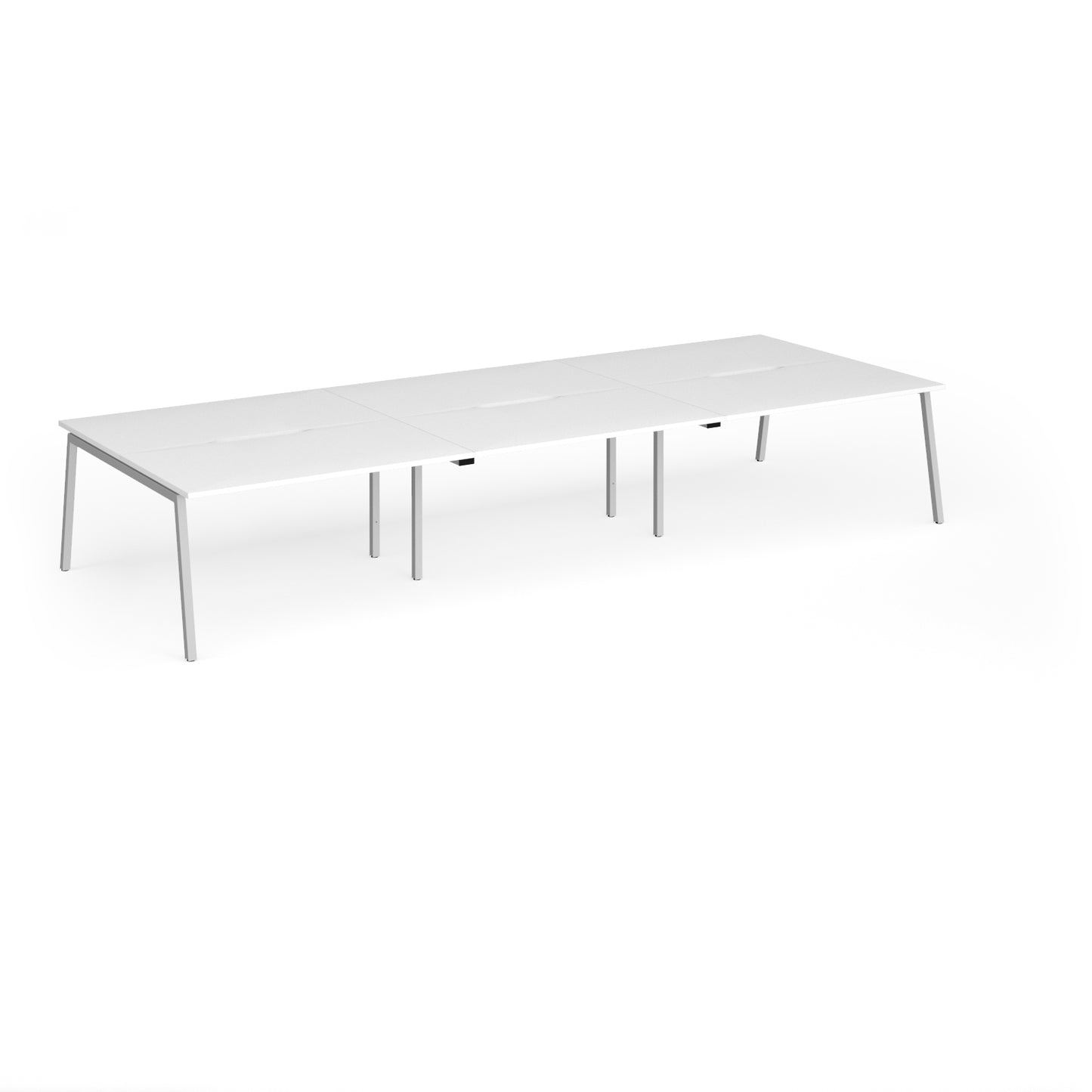 Connex Plus Angled Frame Triple Back to Back Desks - ACO4216-S-WH