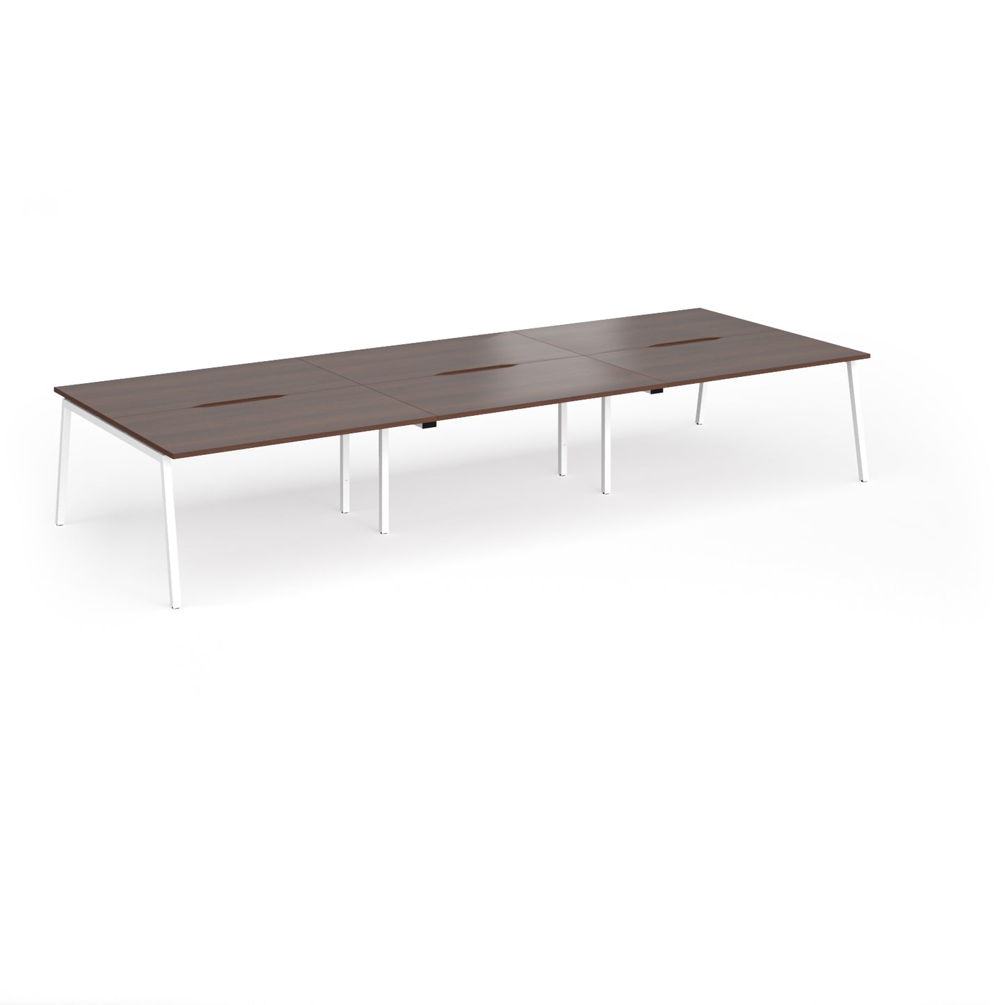 Connex Plus Angled Frame Triple Back to Back Desks - ACO4216-WH-W