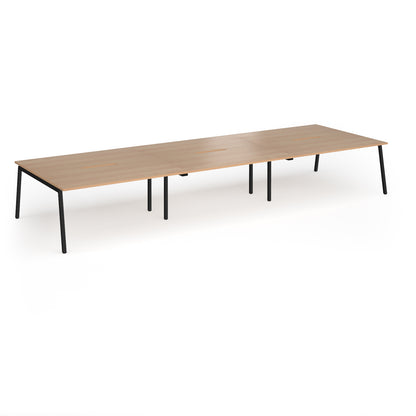 Connex Plus Angled Frame Triple Back to Back Desks - ACO4816-K-B