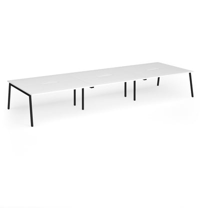 Connex Plus Angled Frame Triple Back to Back Desks - ACO4816-K-WH