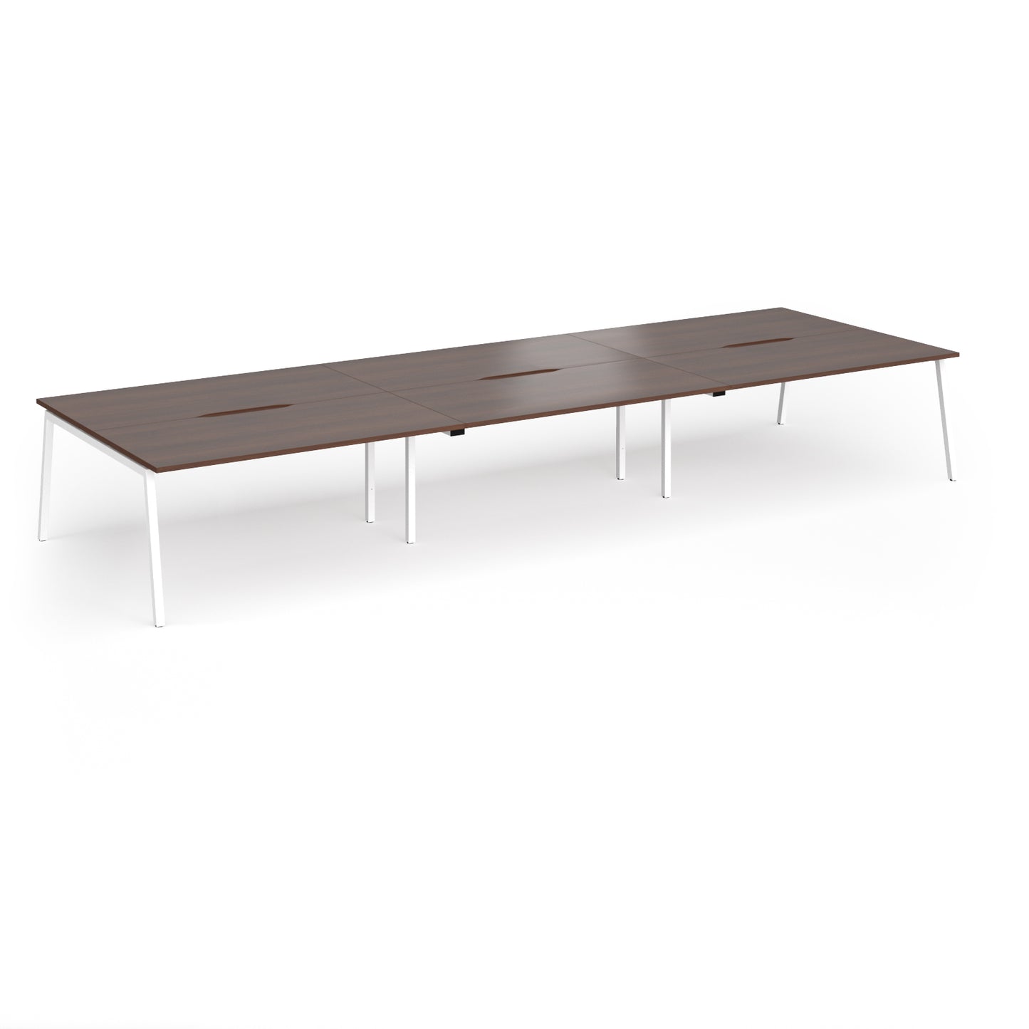 Connex Plus Angled Frame Triple Back to Back Desks - ACO4816-WH-W