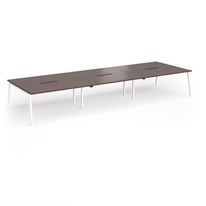 Connex Plus Angled Frame Triple Back to Back Desks - ACO4816-WH-W