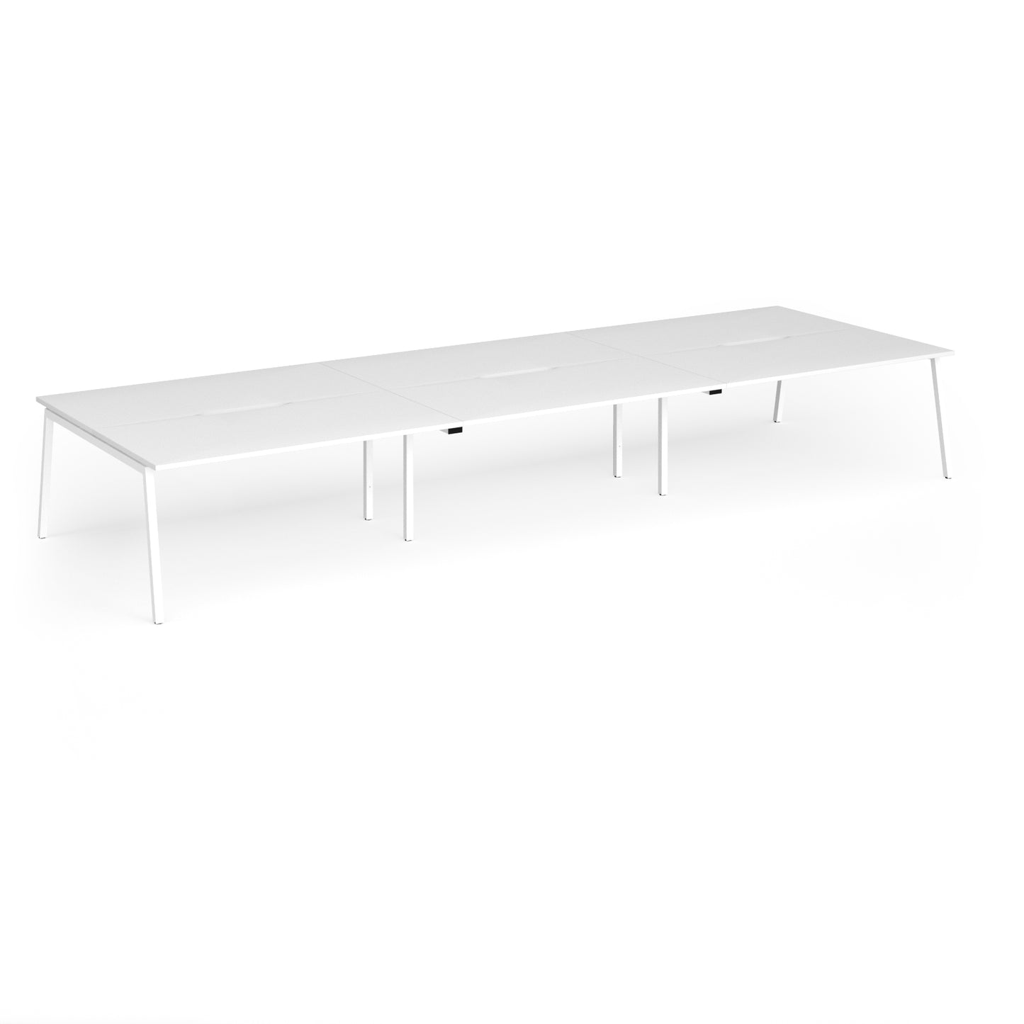 Connex Plus Angled Frame Triple Back to Back Desks - ACO4816-WH-WH
