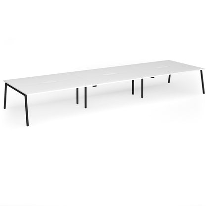 Connex Plus Angled Frame Triple Back to Back Desks - ACO5416-K-WH