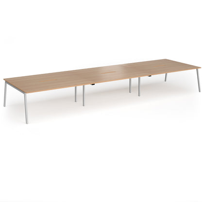 Connex Plus Angled Frame Triple Back to Back Desks - ACO5416-S-B