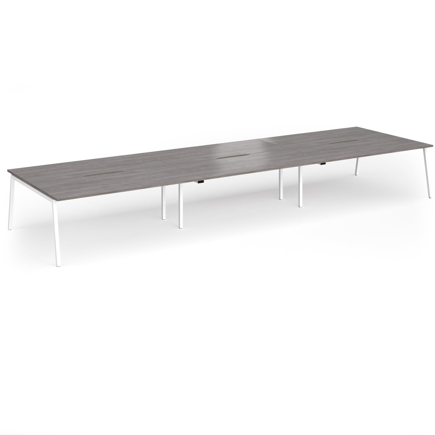 Connex Plus Angled Frame Triple Back to Back Desks - ACO5416-WH-GO
