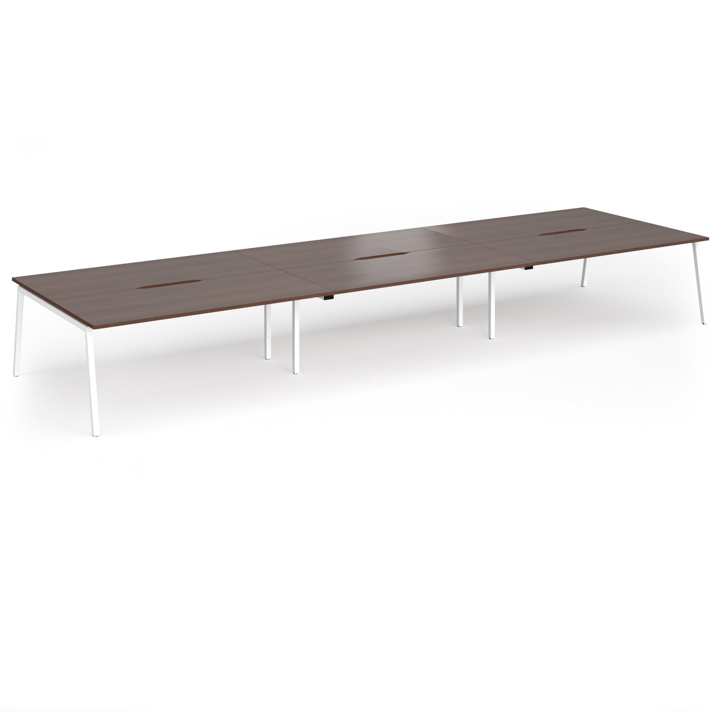 Connex Plus Angled Frame Triple Back to Back Desks - ACO5416-WH-W