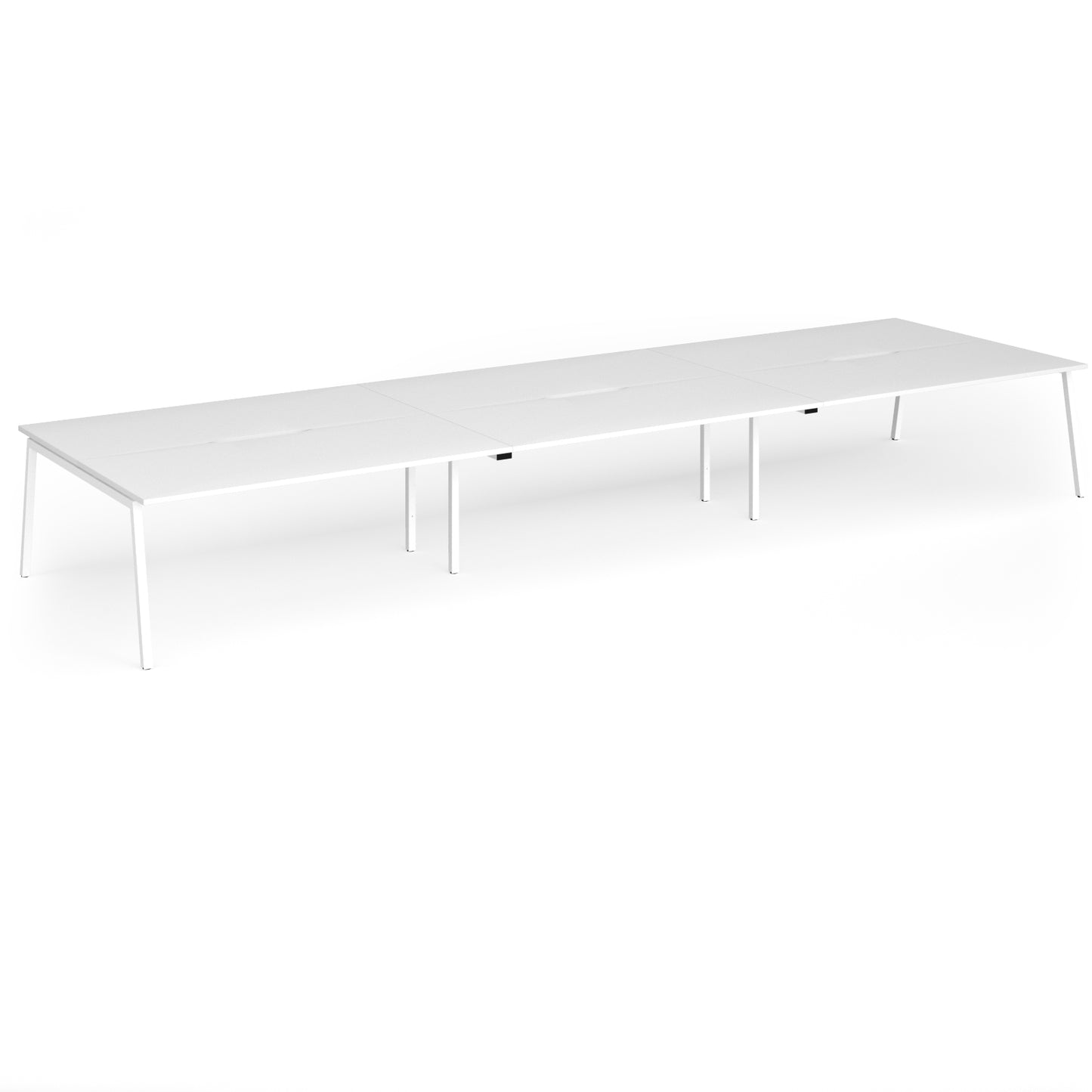 Connex Plus Angled Frame Triple Back to Back Desks - ACO5416-WH-WH