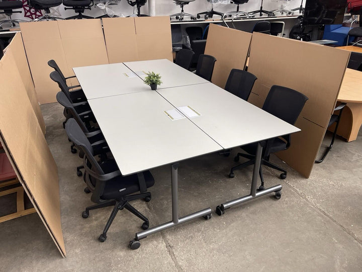Executive Mobile Meeting Table With 8 X Adjustable Operator Chairs - Can Deliver