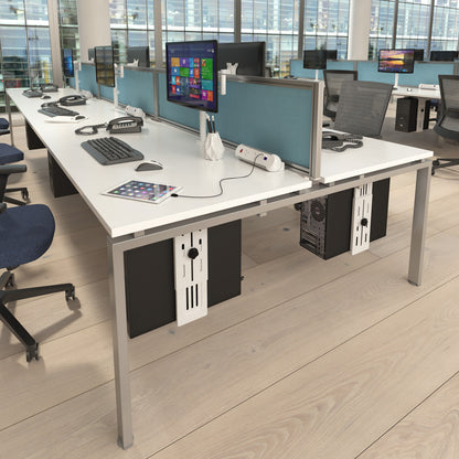 Straight fabric desktop screen with aluminium frame