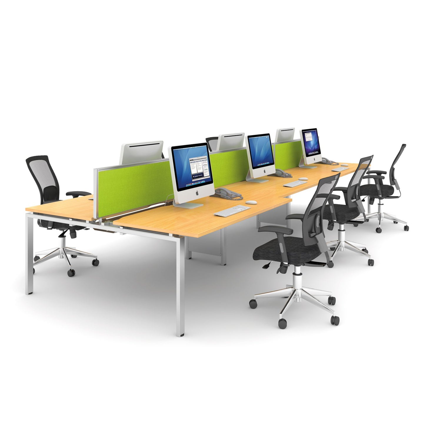 6 Persons - Adapt triple back to back desks 1200mm deep