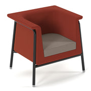 Addison single seater armchair with black metal frame and legs- made to order