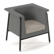 Addison single seater armchair with black metal frame and legs- made to order