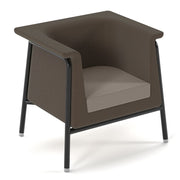 Addison single seater armchair with black metal frame and legs- made to order