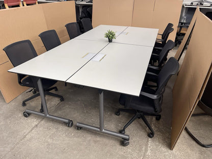 Executive Mobile Meeting Table With 8 X Adjustable Operator Chairs - Can Deliver