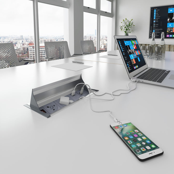 Aero fliptop in-table power module