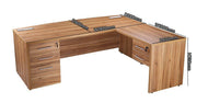Grand Executive Bow Front Desk with Side Return – American Walnut Finish