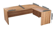 Grand Executive Bow Front Desk with Side Return – American Walnut Finish