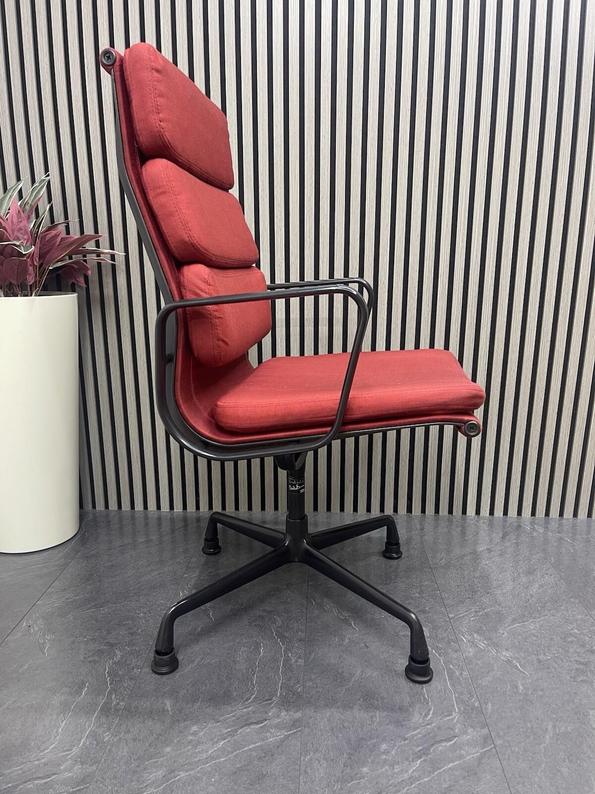 Genuine Vitra Charles Eams Chair / Soft padded Red Fabric (Rrp£5749)-UK Delivery