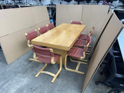 Vintage Executive Table & 8 X ISKU Made In Finland Cantilever Chairs-CAN DELIVER