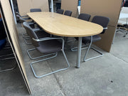 Large Executive Table With 10 X Cantilever Stacking Chairs - CAN DELIVER