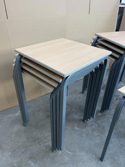 Single Stacking School Tables / Solid Metal Frame - CAN DELIVER ( 55cm X 55cm )