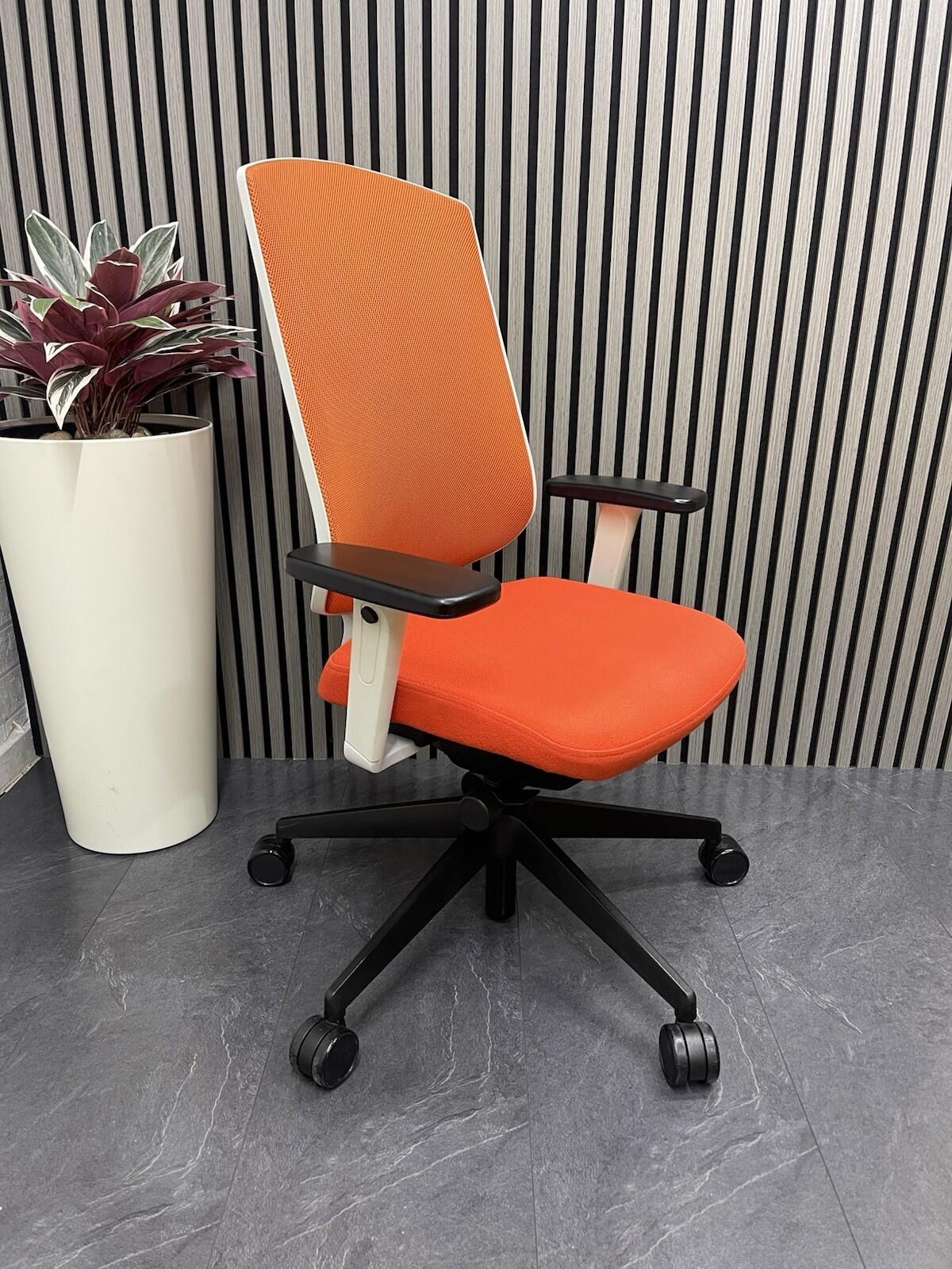 Senator Clipper Ergonomic Office Chairs - White /Orange - UK Delivery