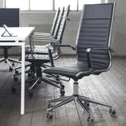 Bari High Back Executive Office Chair – Black Faux Leather