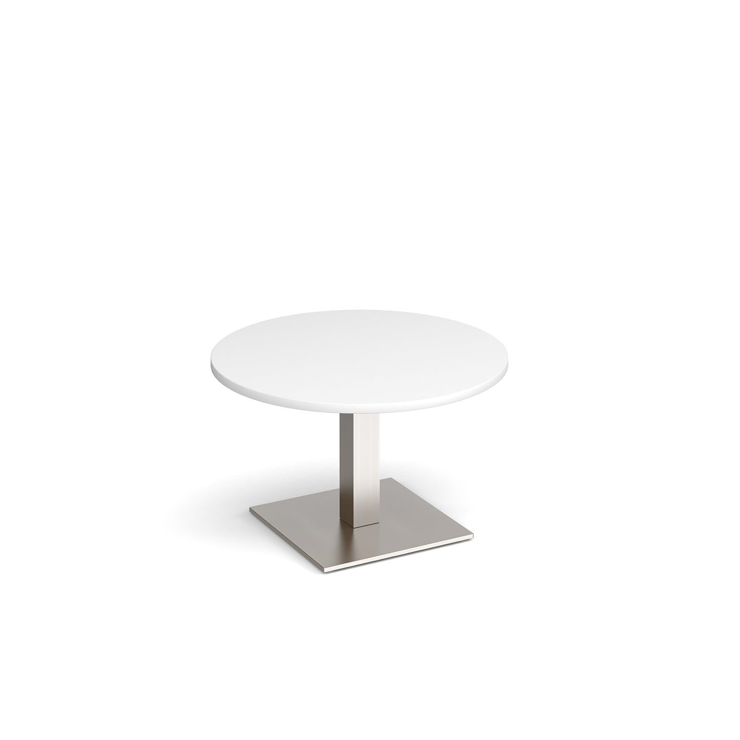 Brescia circular coffee table with flat square base - BCC800-BS-WH
