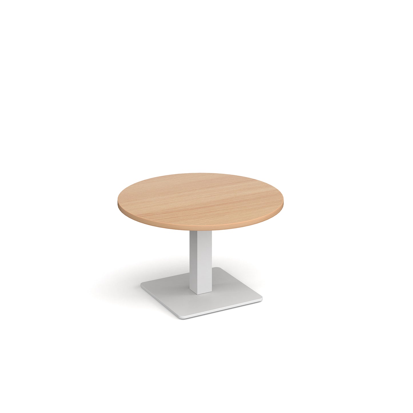 Brescia circular coffee table with flat square base - BCC800-WH-B