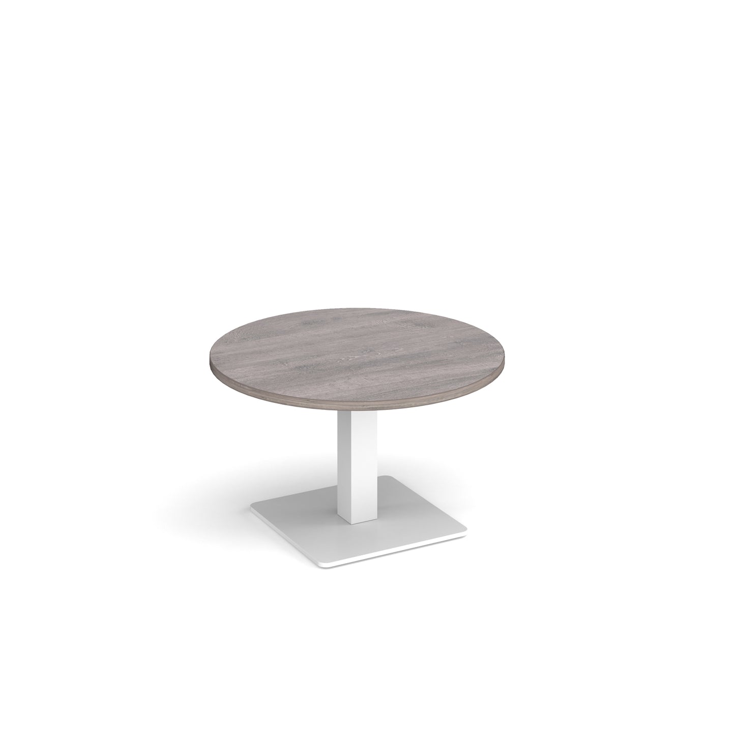 Brescia circular coffee table with flat square base - BCC800-WH-GO
