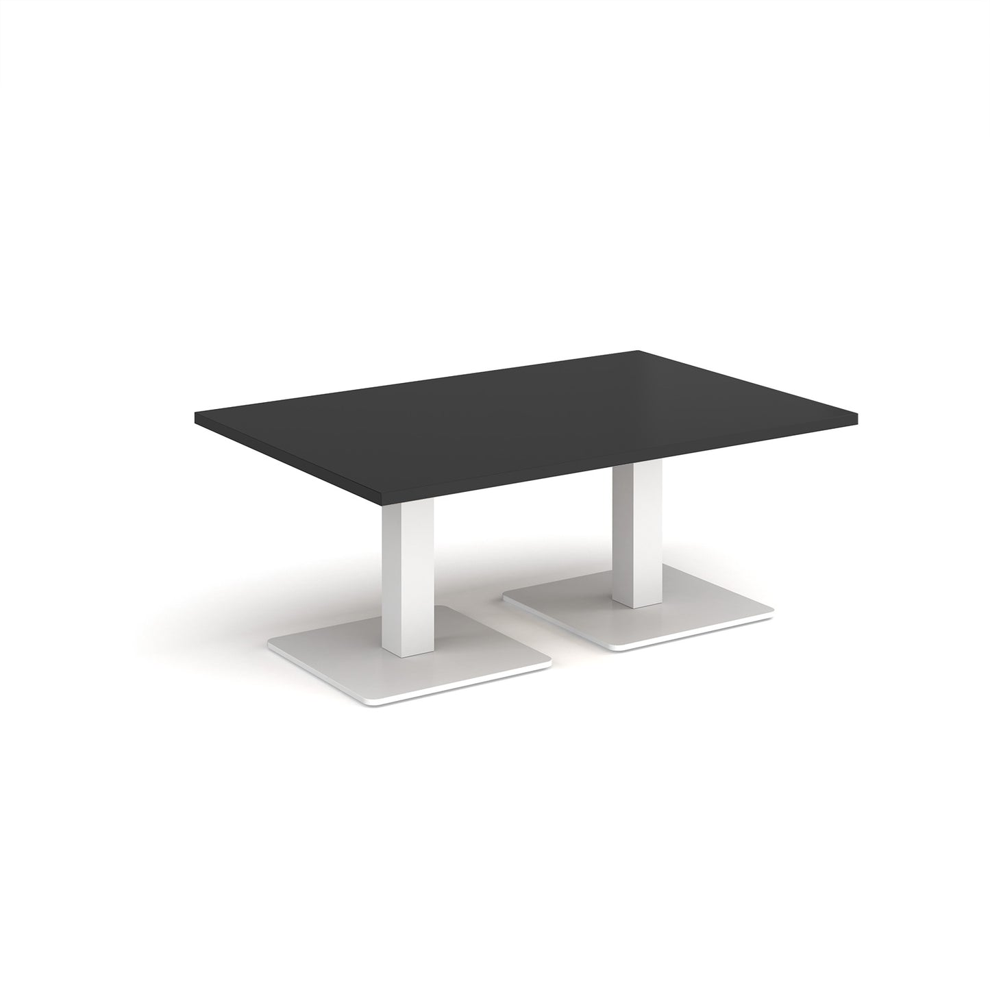 Brescia rectangular coffee table with square bases - BCR1200-WH-BK