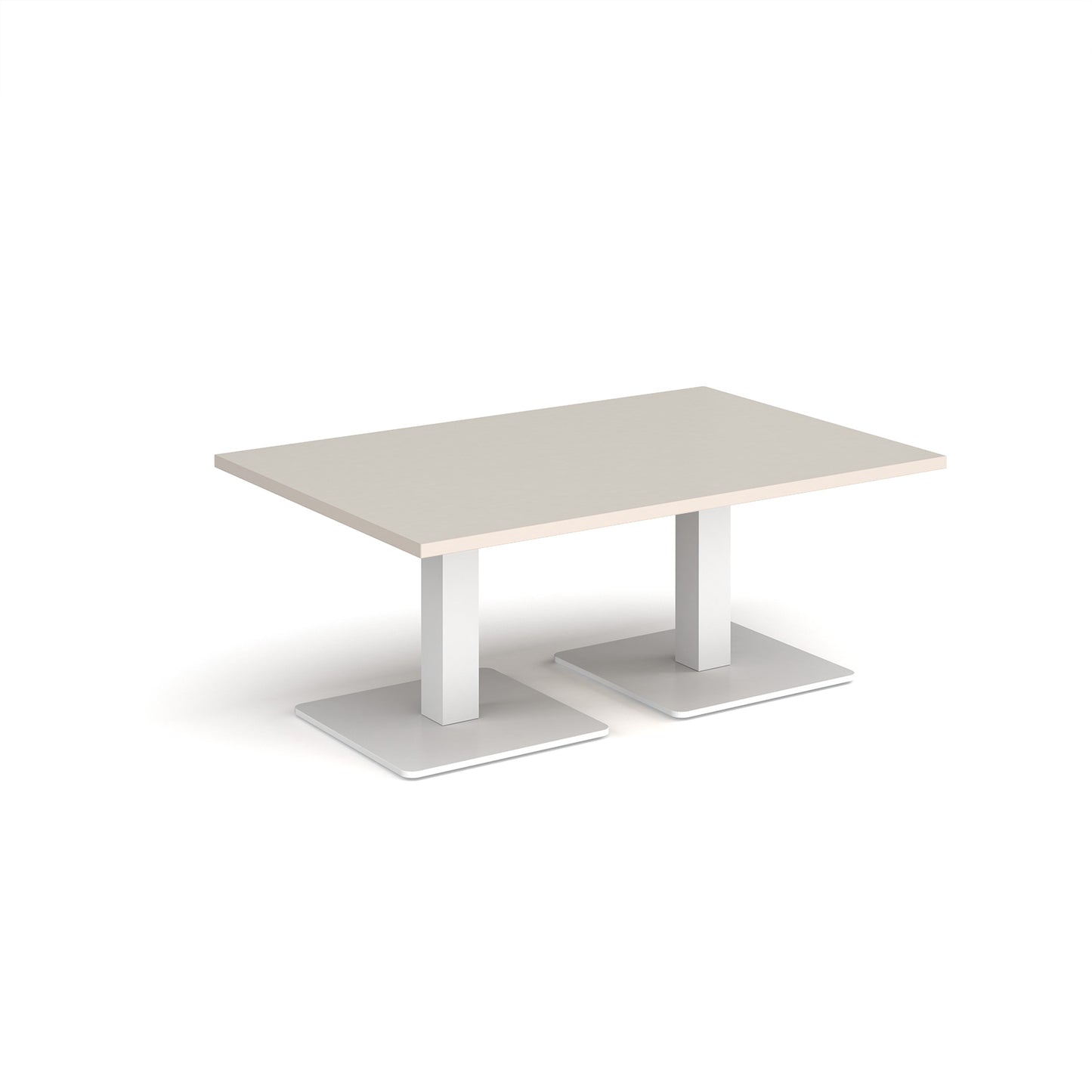 Brescia rectangular coffee table with square bases - BCR1200-WH-LG