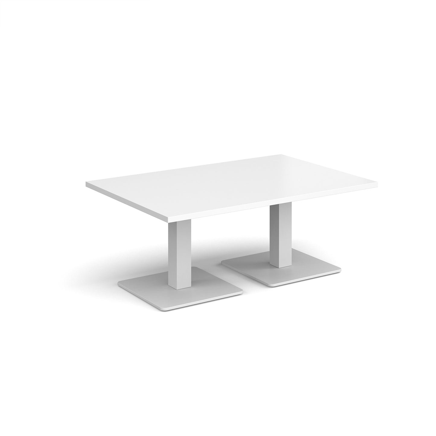 Brescia rectangular coffee table with square bases - BCR1200-WH-WH