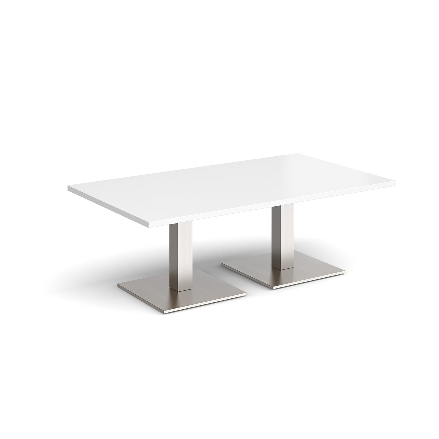 Brescia rectangular coffee table with square bases - BCR1400-BS-WH