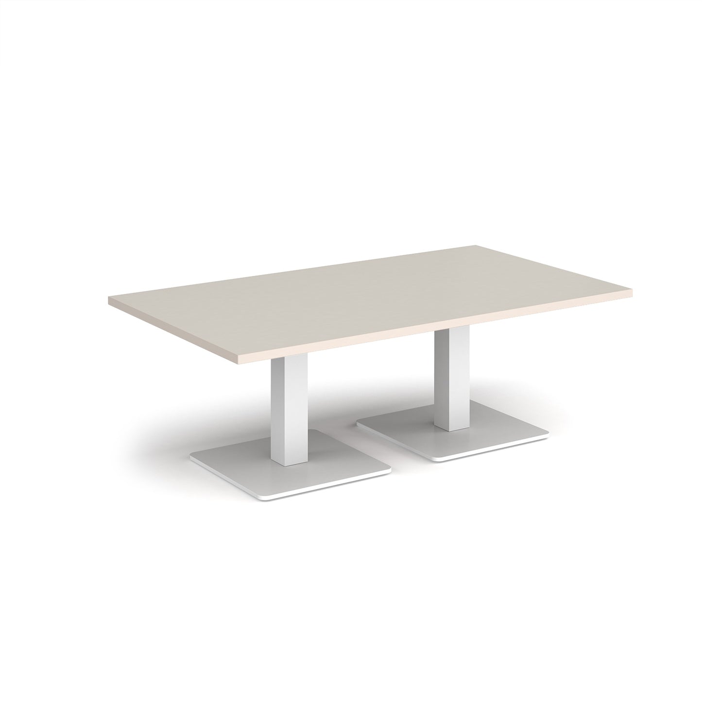Brescia rectangular coffee table with square bases - BCR1400-WH-LG