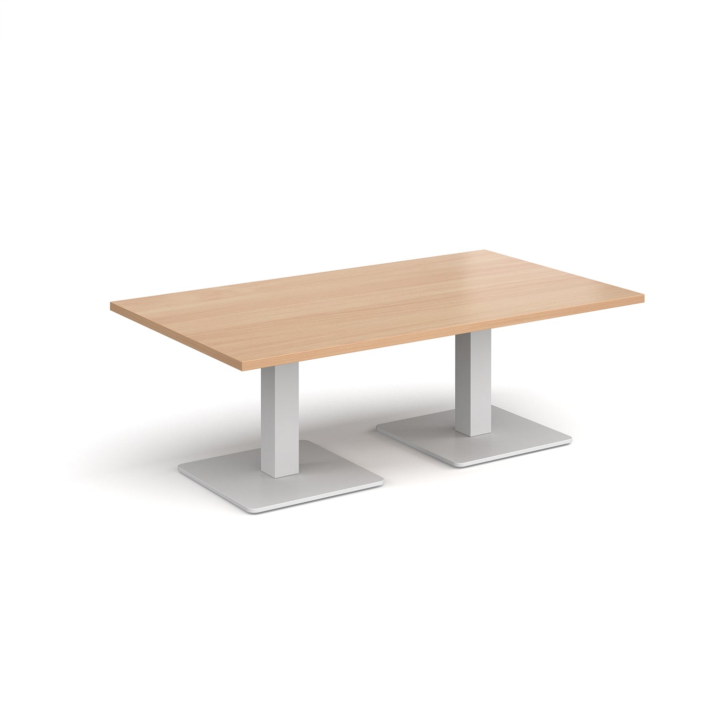 Brescia rectangular coffee table with square bases - BCR1400-WH-B