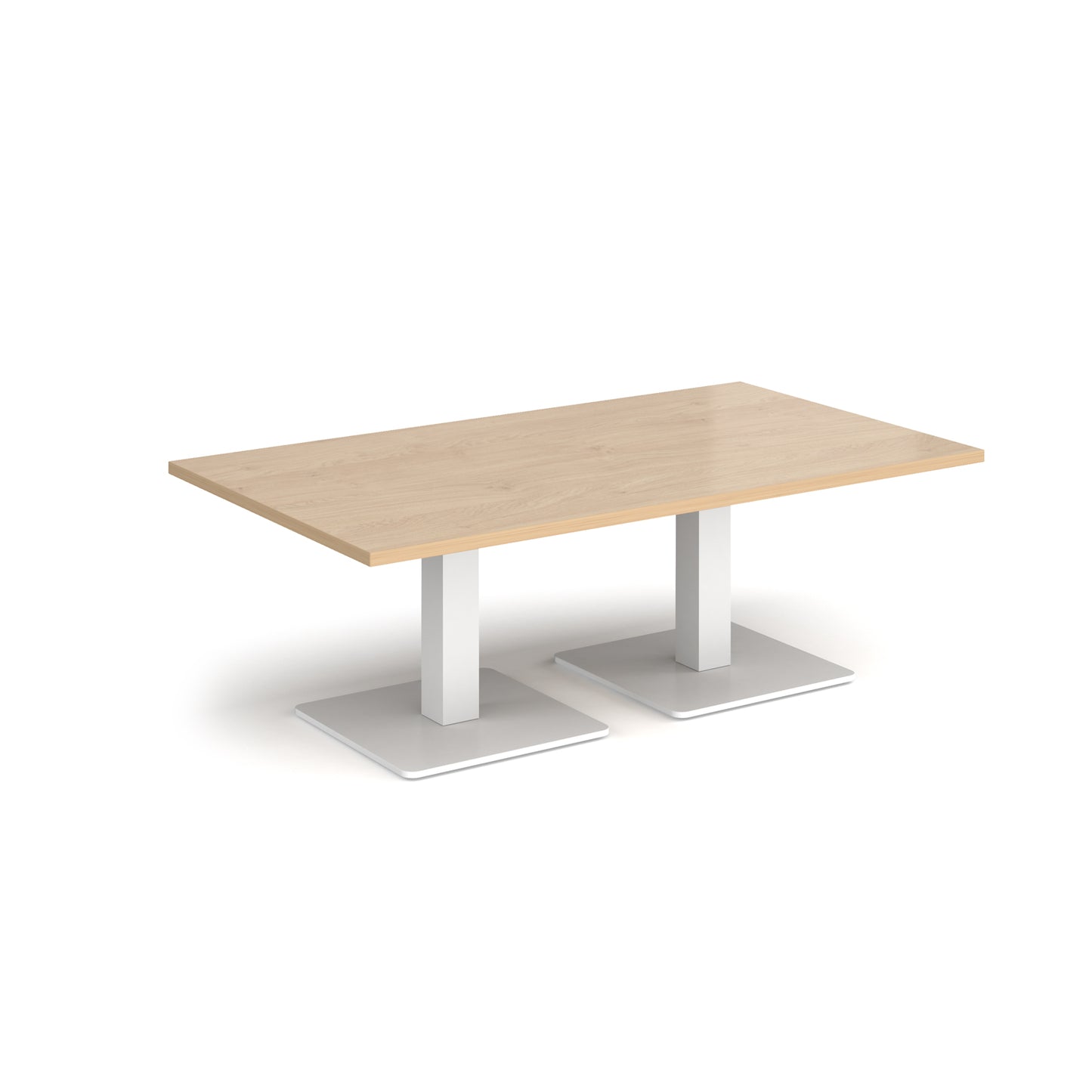 Brescia rectangular coffee table with square bases - BCR1400-WH-KO