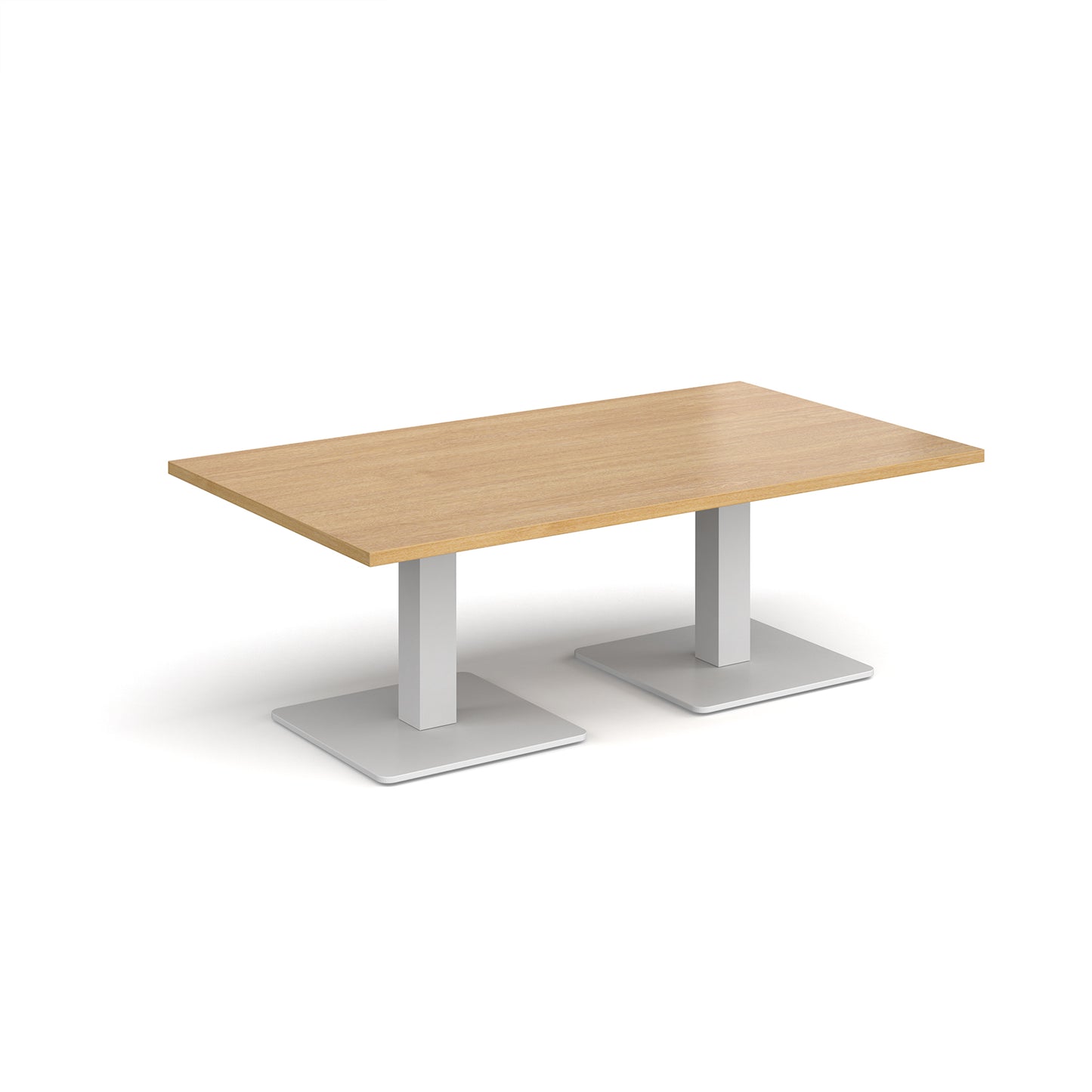 Brescia rectangular coffee table with square bases - BCR1400-WH-O