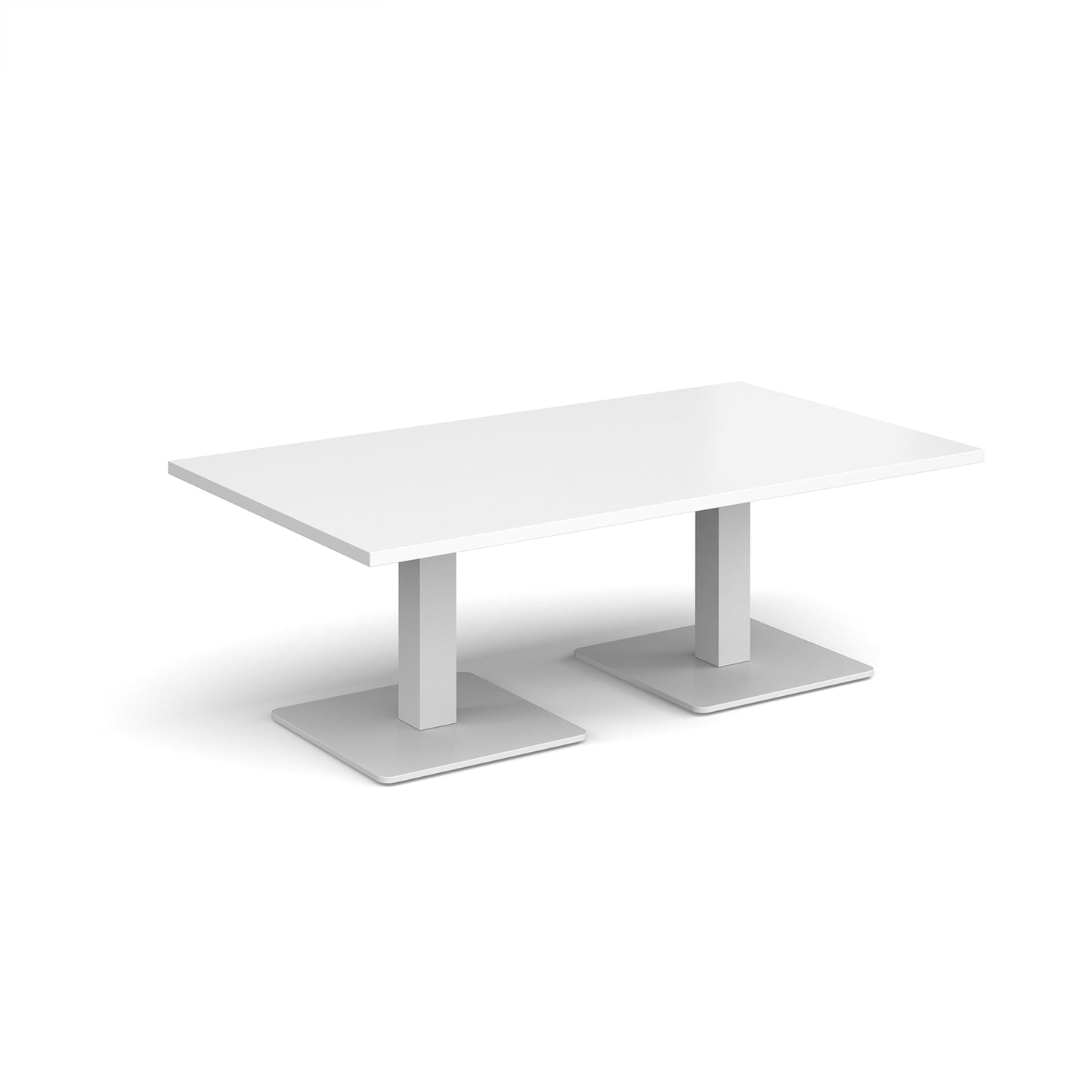 Brescia rectangular coffee table with square bases - BCR1400-WH-WH