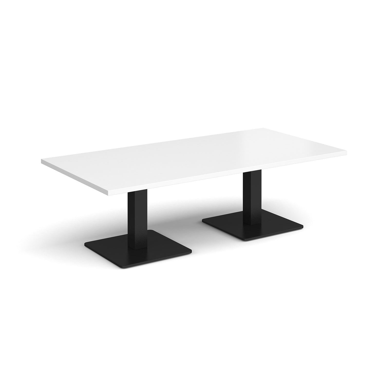 Brescia rectangular coffee table with square bases - BCR1600-K-WH