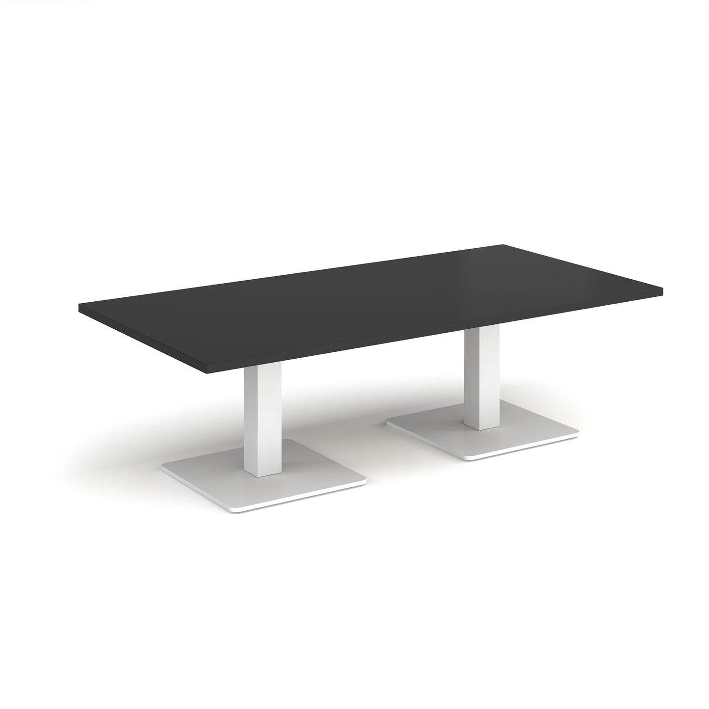 Brescia rectangular coffee table with square bases - BCR1600-WH-BK