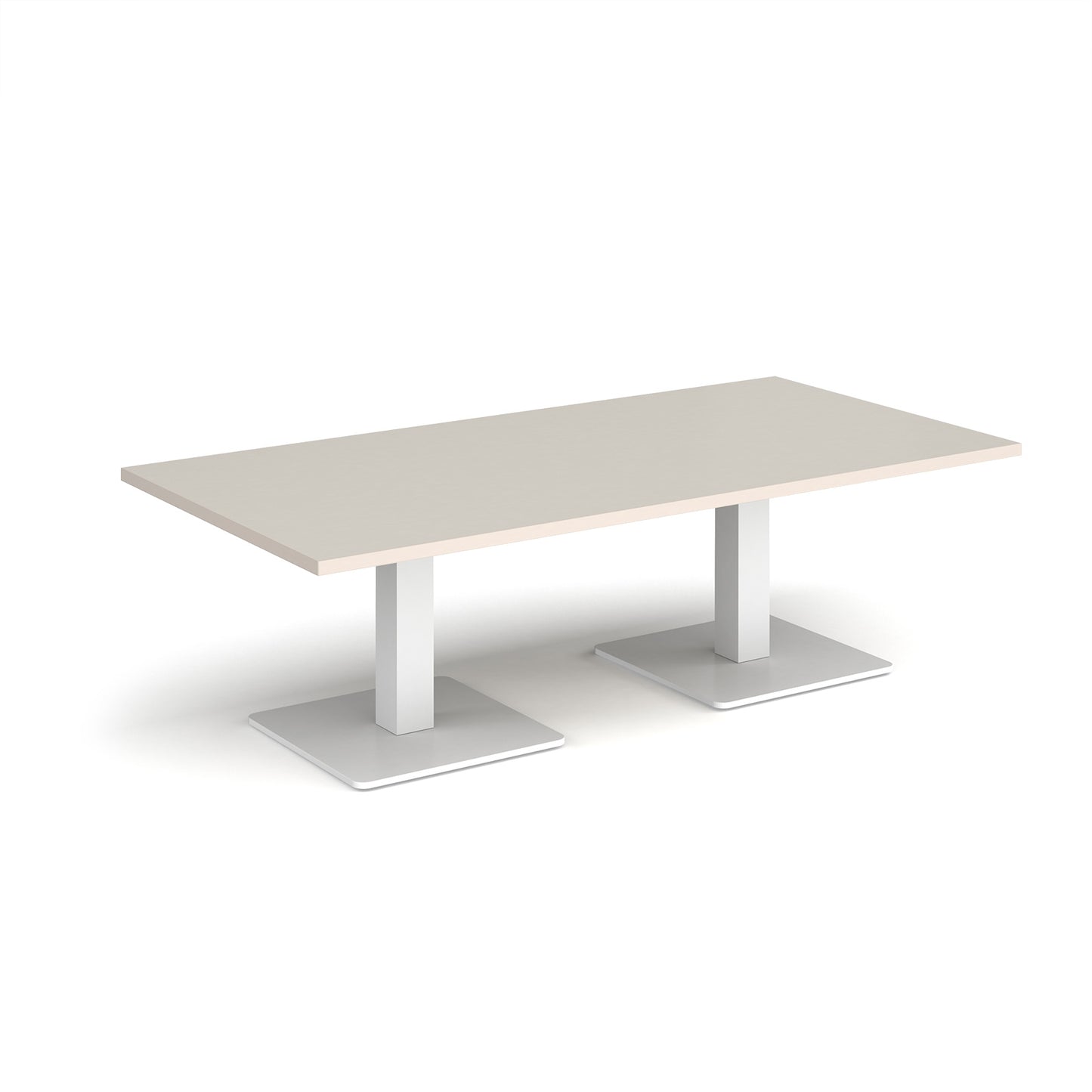 Brescia rectangular coffee table with square bases - BCR1600-WH-LG