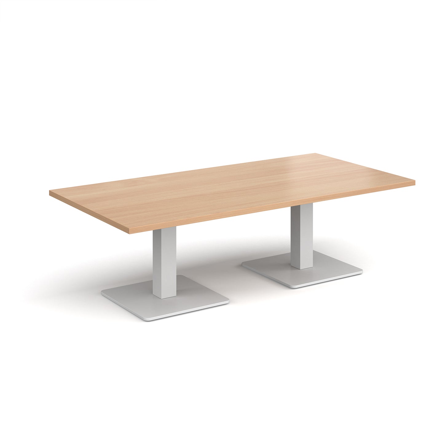 Brescia rectangular coffee table with square bases - BCR1600-WH-B