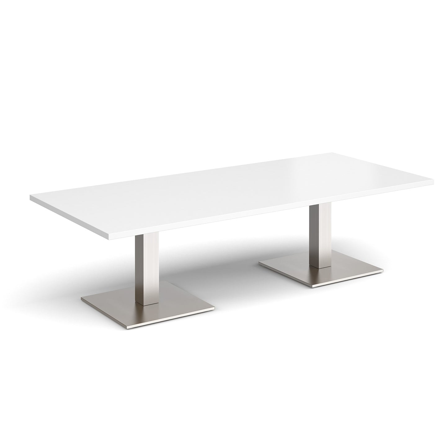 Brescia rectangular coffee table with square bases - BCR1800-BS-WH