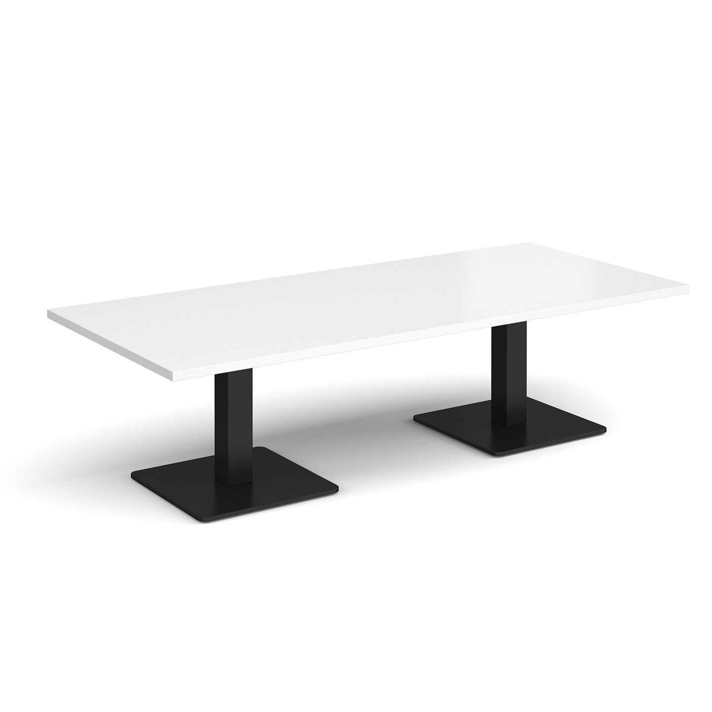 Brescia rectangular coffee table with square bases - BCR1800-K-WH