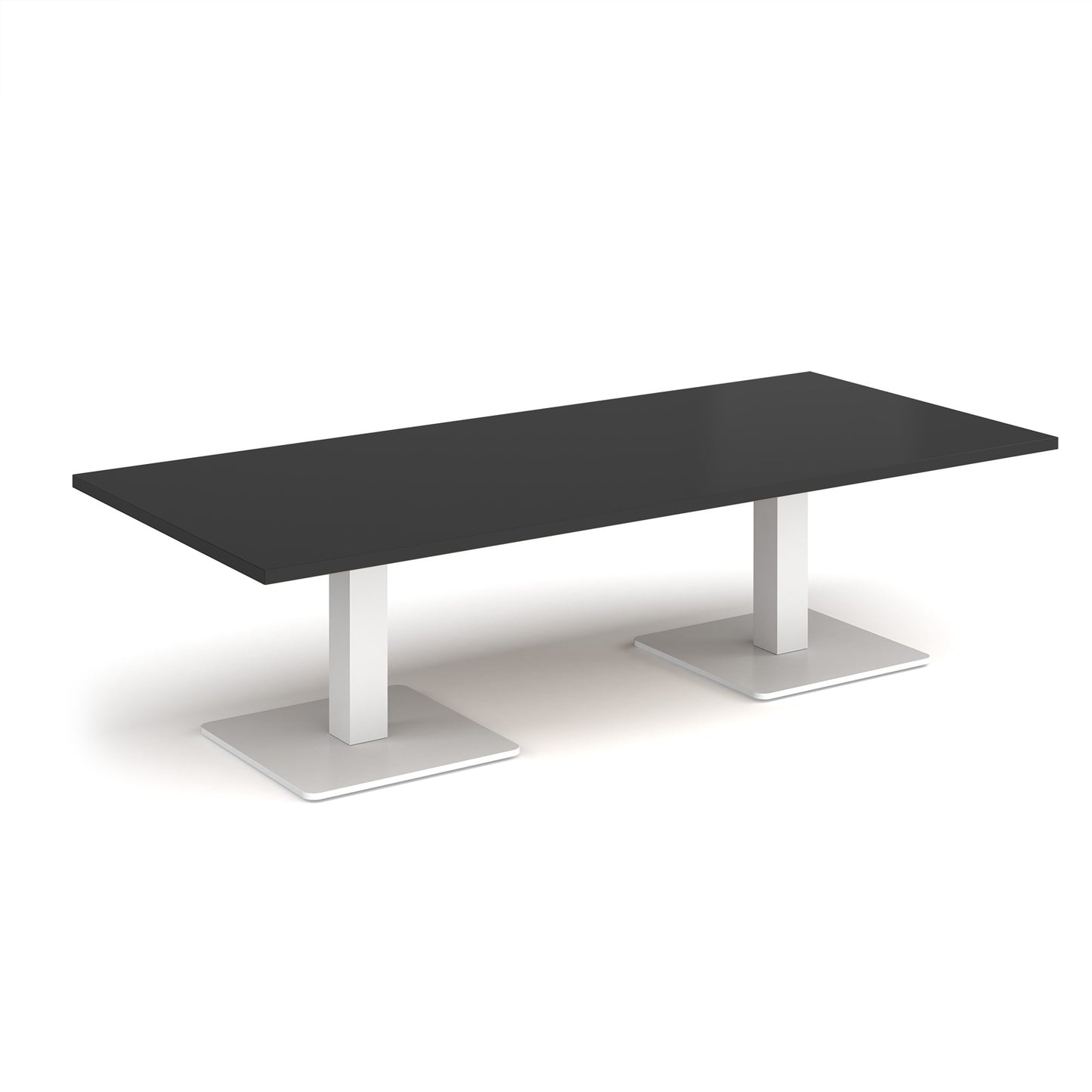 Brescia rectangular coffee table with square bases - BCR1800-WH-BK