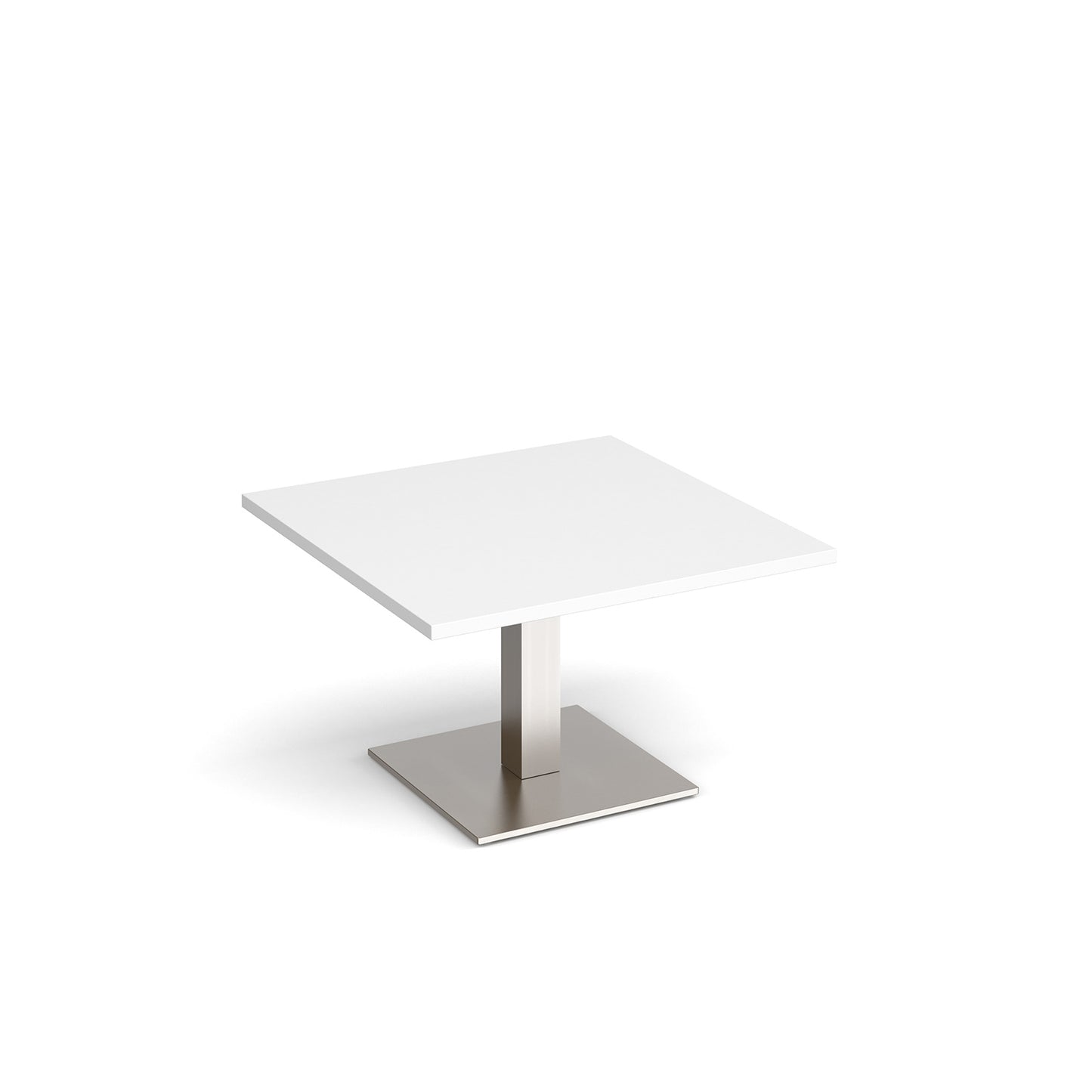 Brescia square coffee table with flat square base - BCS800-BS-WH