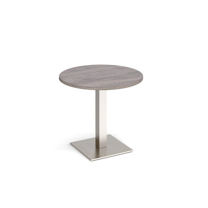 Brescia circular dining table with flat square base - BDC800-BS-GO